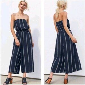 Urban Outfitters Striped Culotte Jumpsuit
